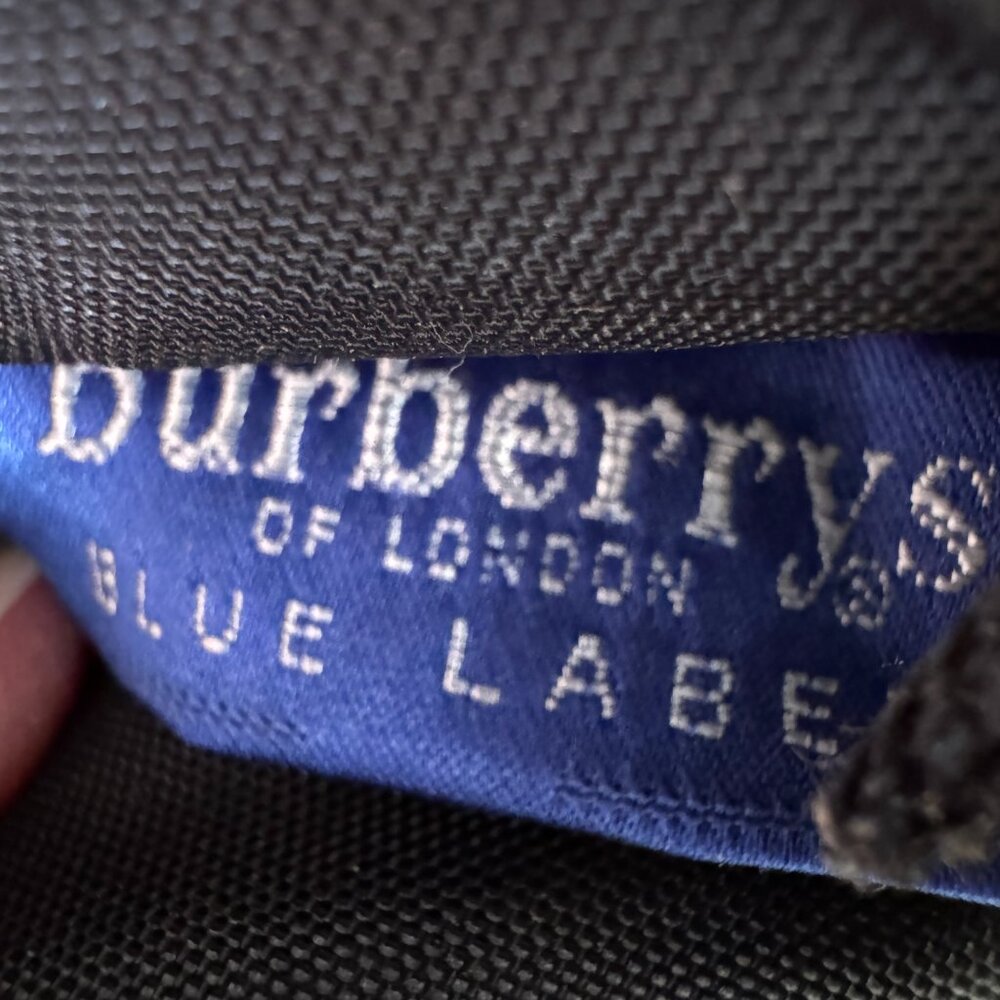 Vintage Burberrys Blue Label Olive Green Nylon Tote Bag - Picture 6 of 11